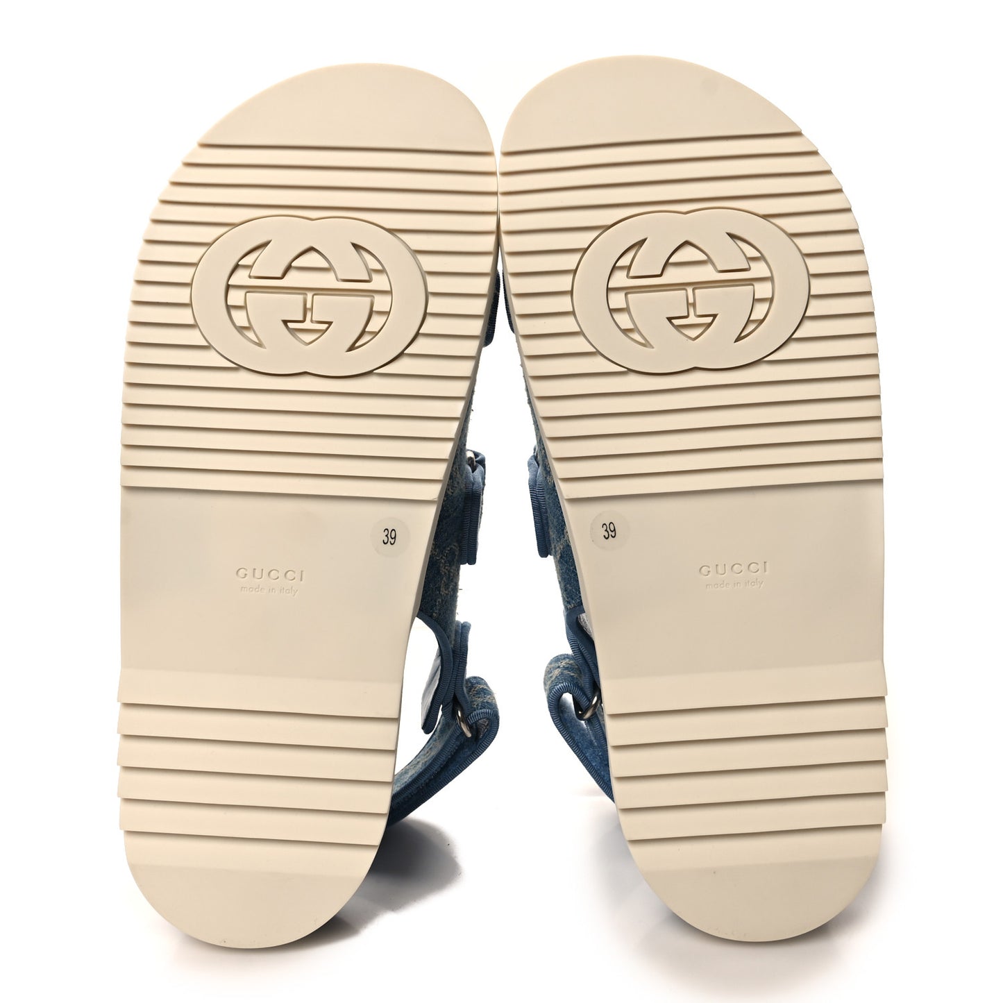 Monogram Denim Double G Womens Dad Sandals 39 Light Blue