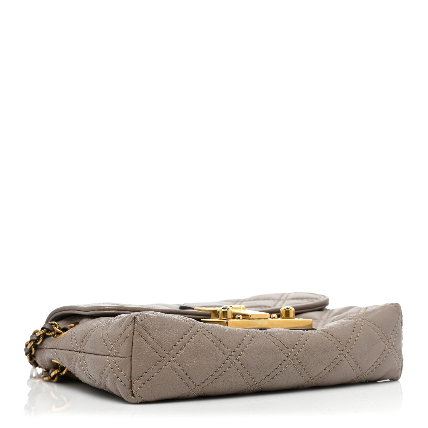 Lacquered Lambskin Baroque Single Flap Grey