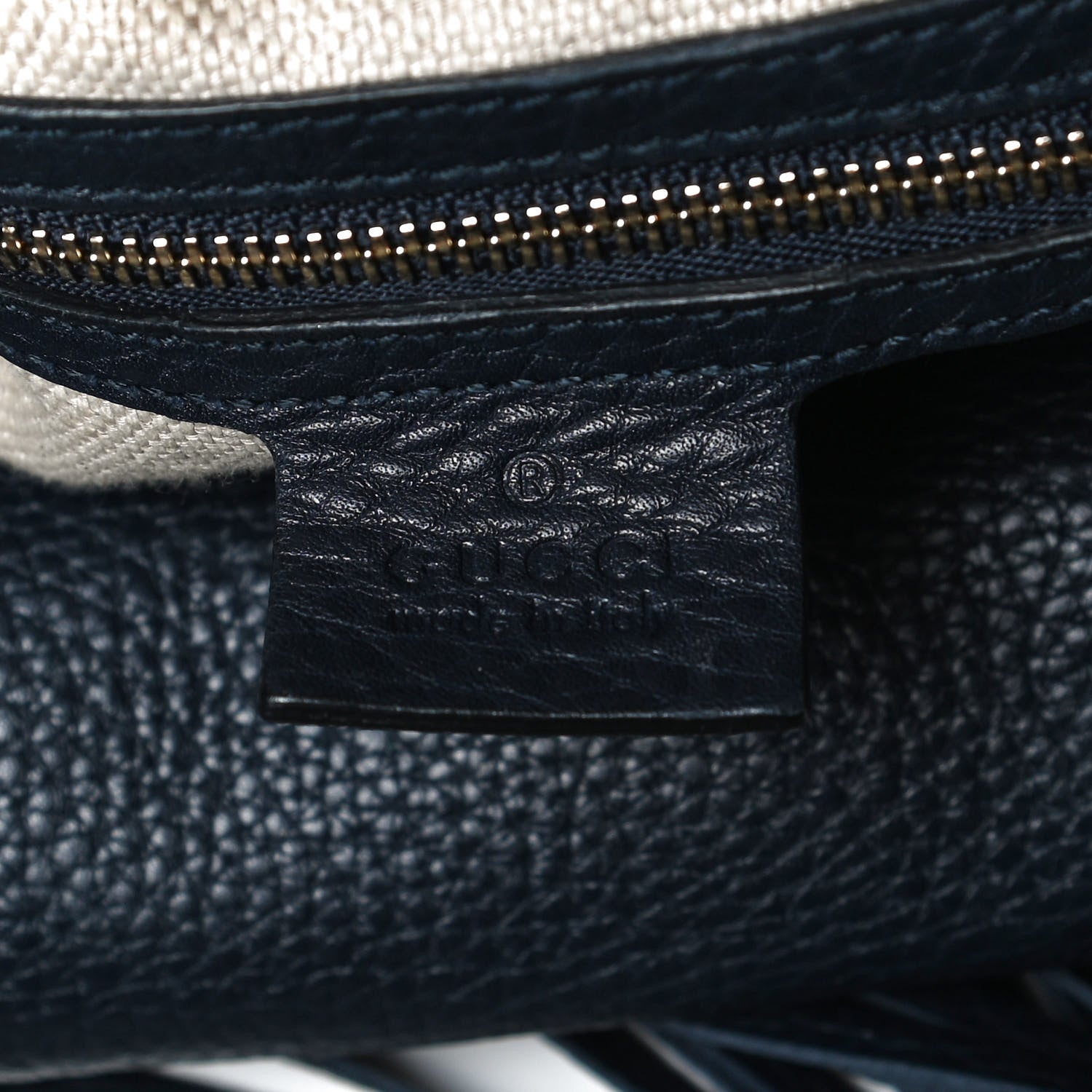 Gucci Pebbled Calfskin Large Soho Hobo Dark Blue 6 of 11