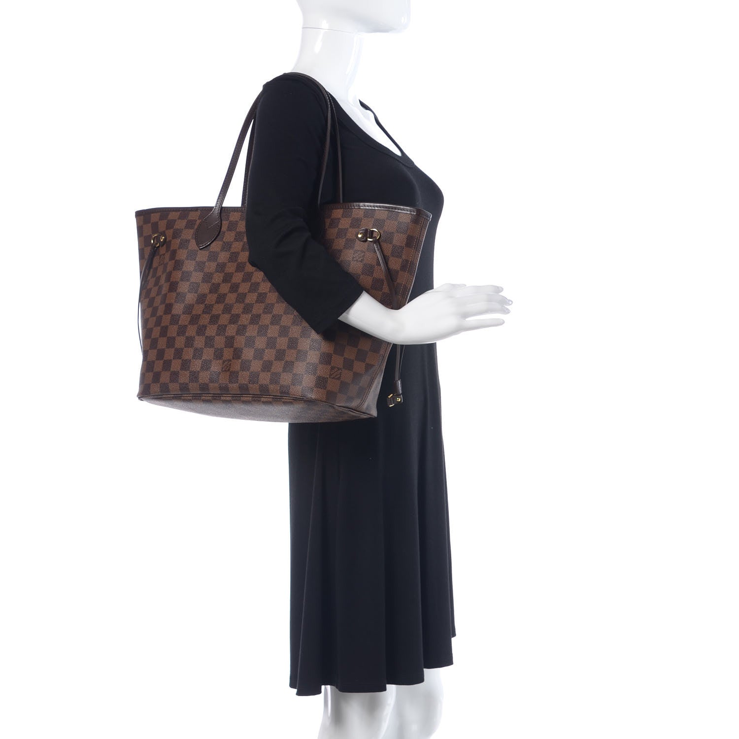 Louis Vuitton Damier Ebene Neo Neverfull MM Rose Ballerine 2 of 15