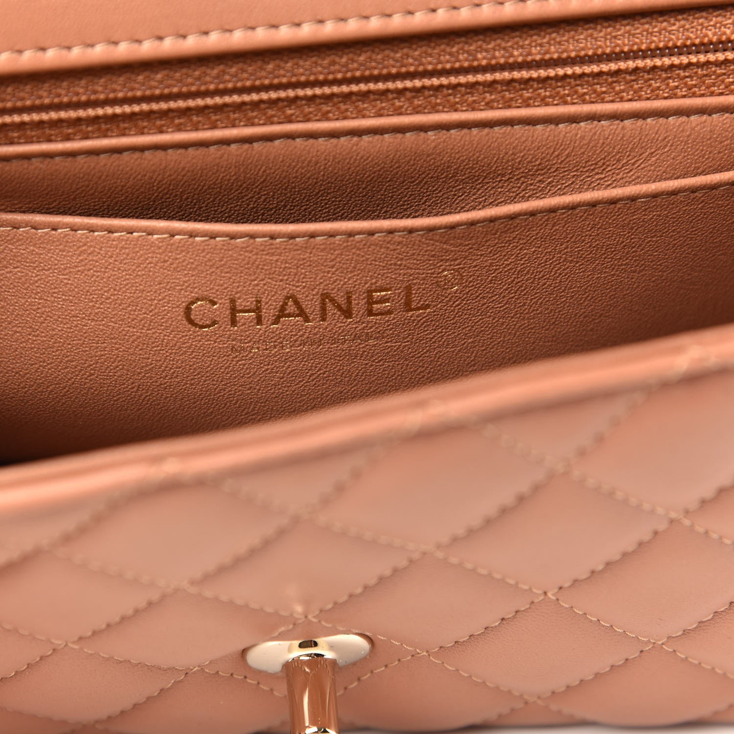 Chanel Lambskin Quilted Mini Rectangular Flap Brown 6 of 9