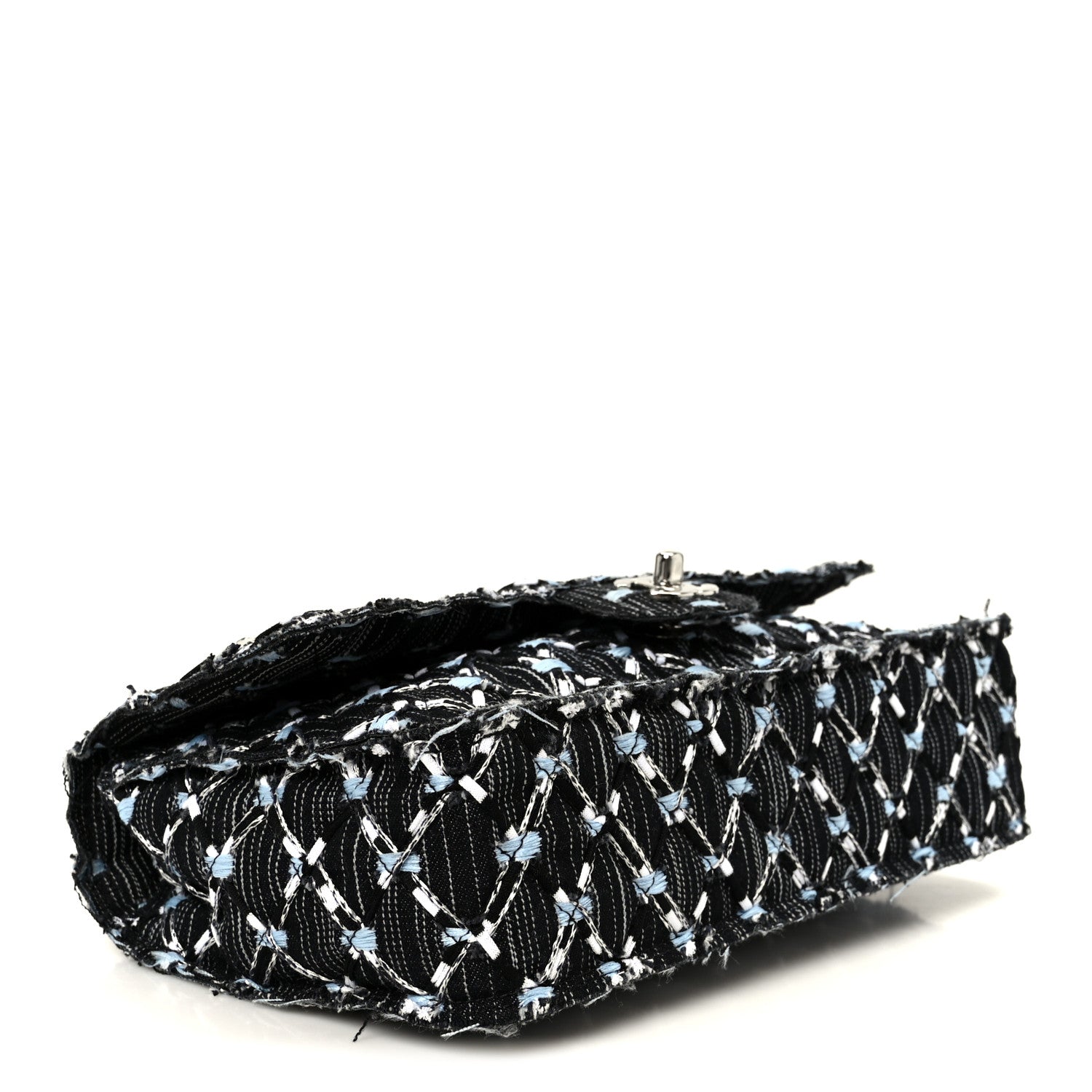 Chanel Denim Woven Medium Flap Light Blue 4 of 11