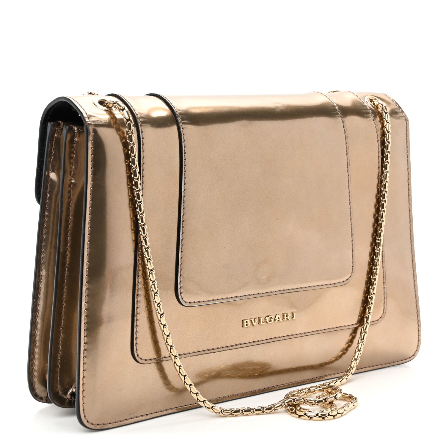Bulgari Metallic Calfskin Serpenti Forever Crossbody Bag Bronze 4 of 10