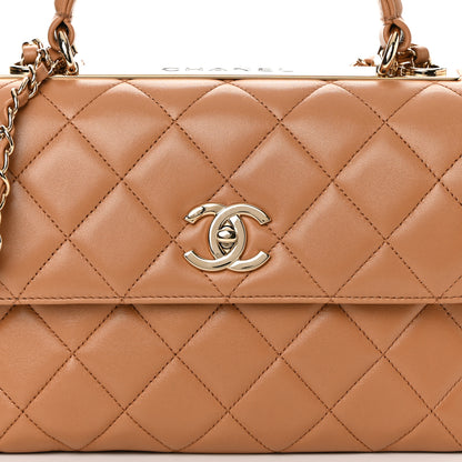 Chanel Lambskin Quilted Small Trendy CC Flap Dual Handle Bag Camel 8 of 14