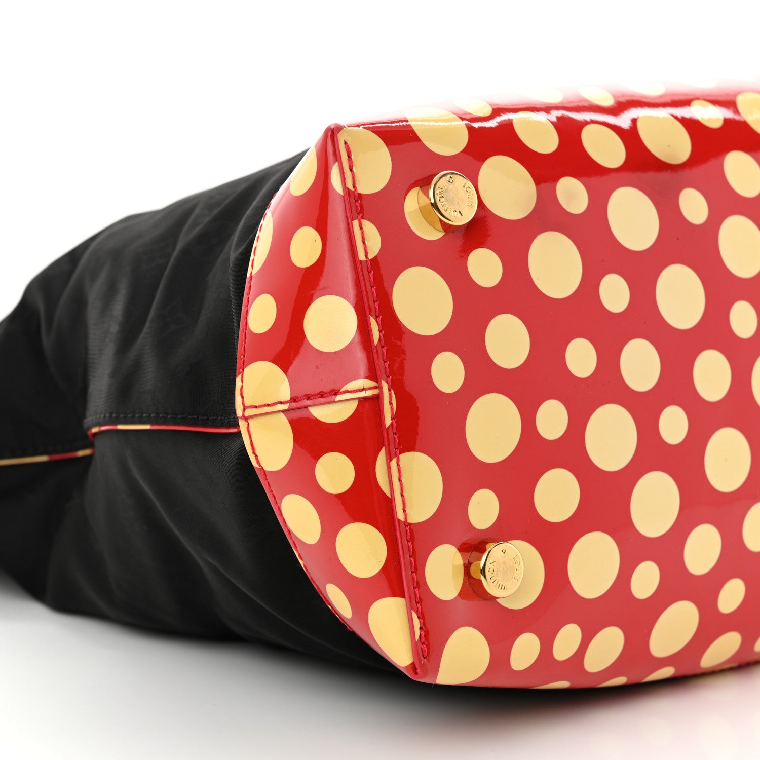 Louis Vuitton Nylon Monogram Kusama Infinity Dots Vertical Lockit Black Red 8 of 10