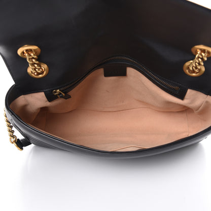 Gucci Calfskin Matelasse Medium GG Marmont Shoulder Bag Black 5 of 17