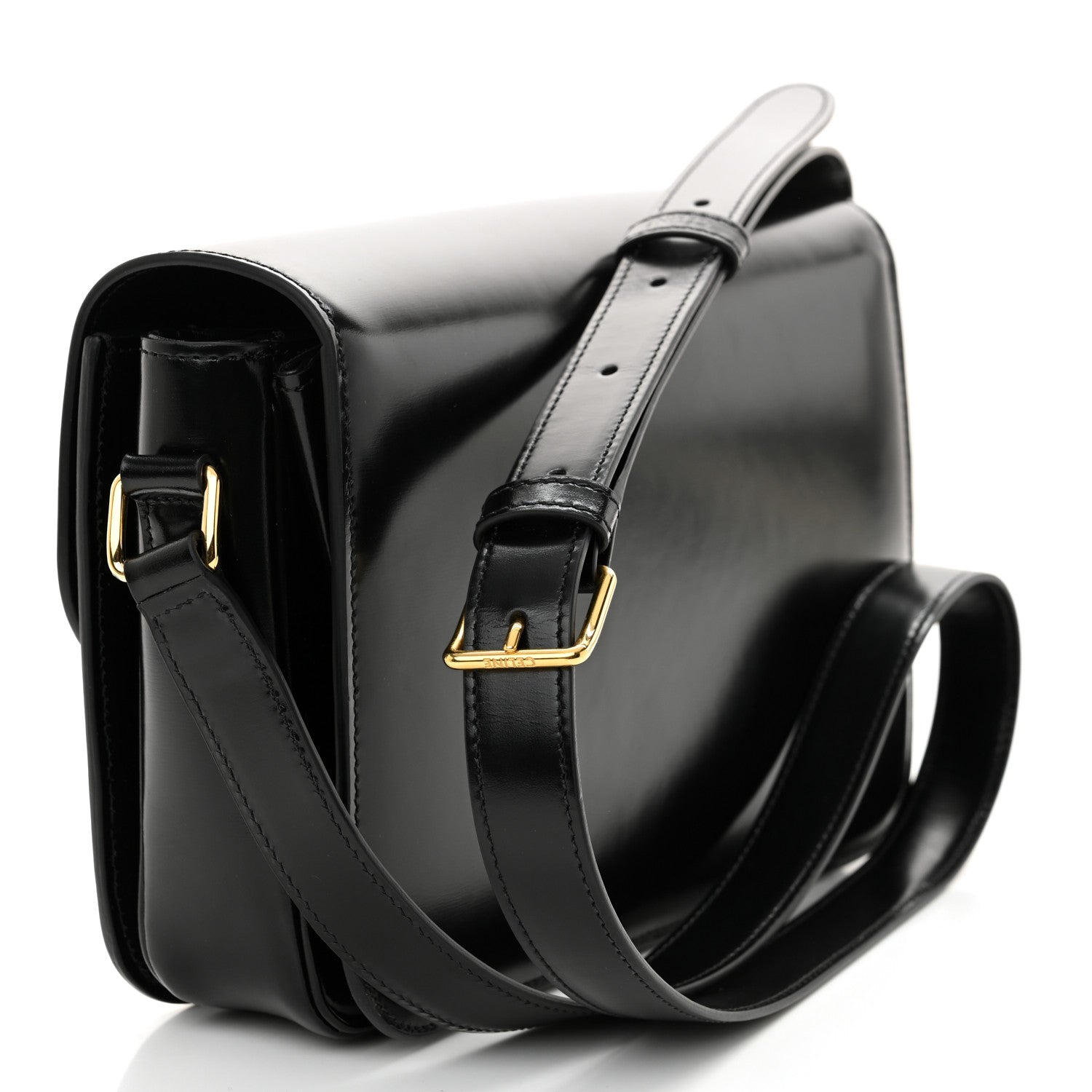 Celine Shiny Calfskin Medium Triomphe Black 3 of 11