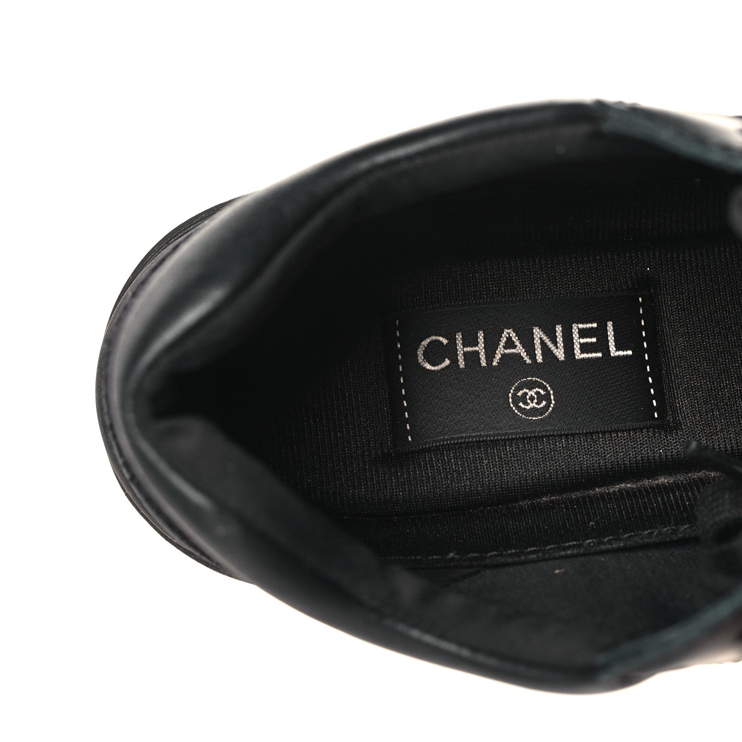 Chanel Toile Suede Calfskin CC Sneakers 38 Black 6 of 7