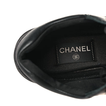 Chanel Toile Suede Calfskin CC Sneakers 38 Black 6 of 7
