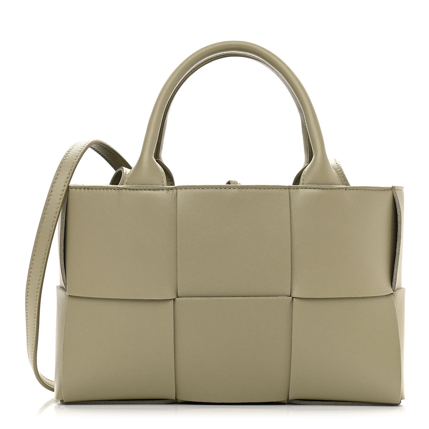 Nappa Maxi Intreccio Mini Arco Tote Taupe