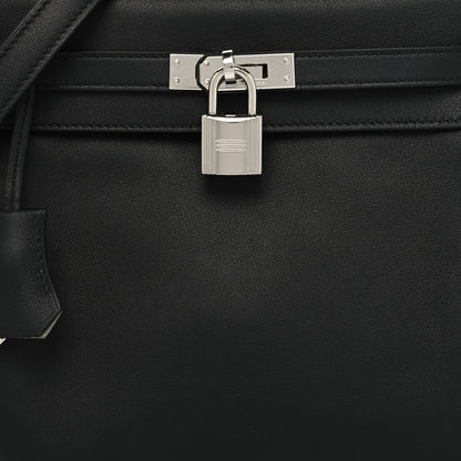 Hermes Swift Horseshoe Kelly Retourne 25 Black Gris Mouette 8 of 11