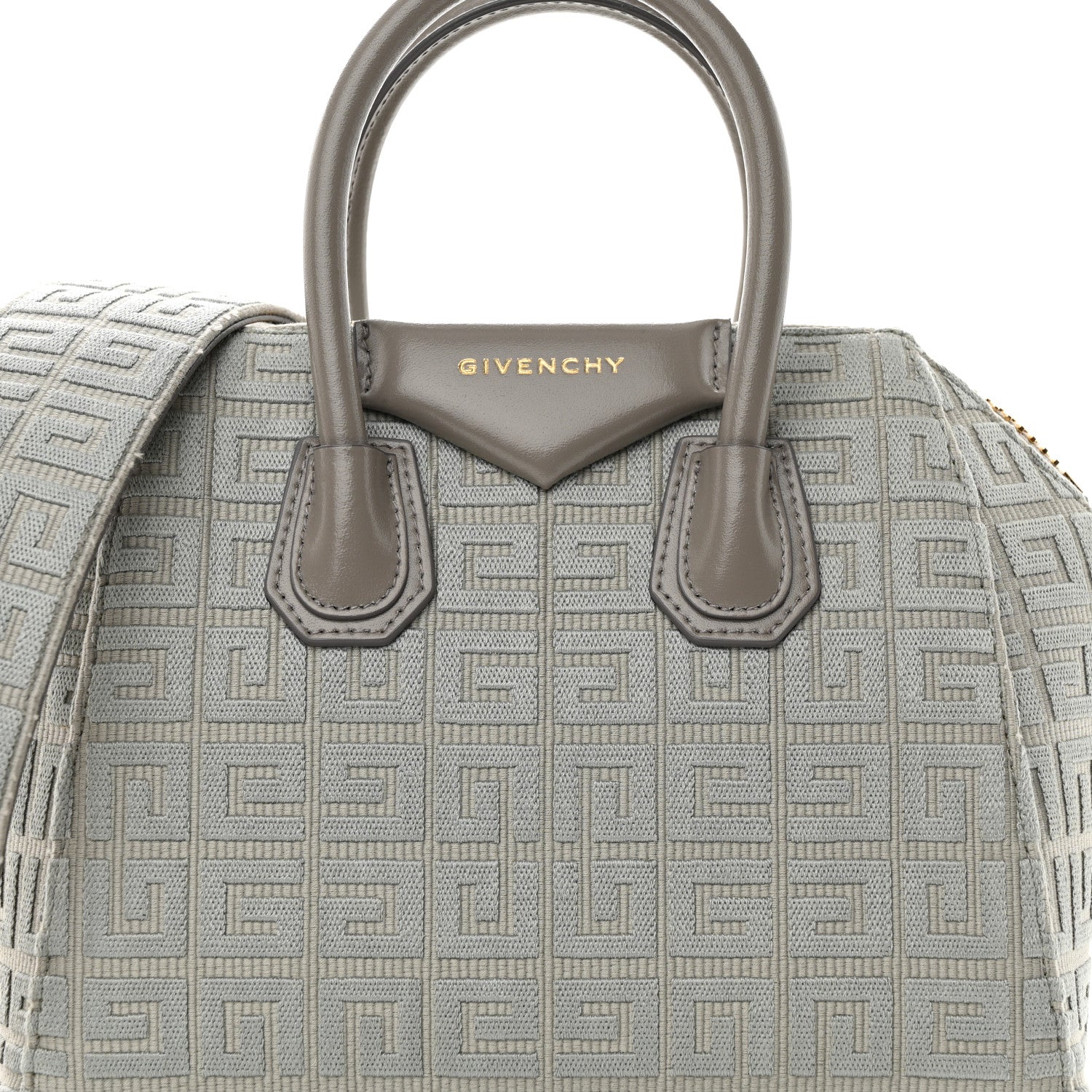 Givenchy Canvas Jacquard Embroidered Calfskin 4G Mini Antigona Stone 8 of 13