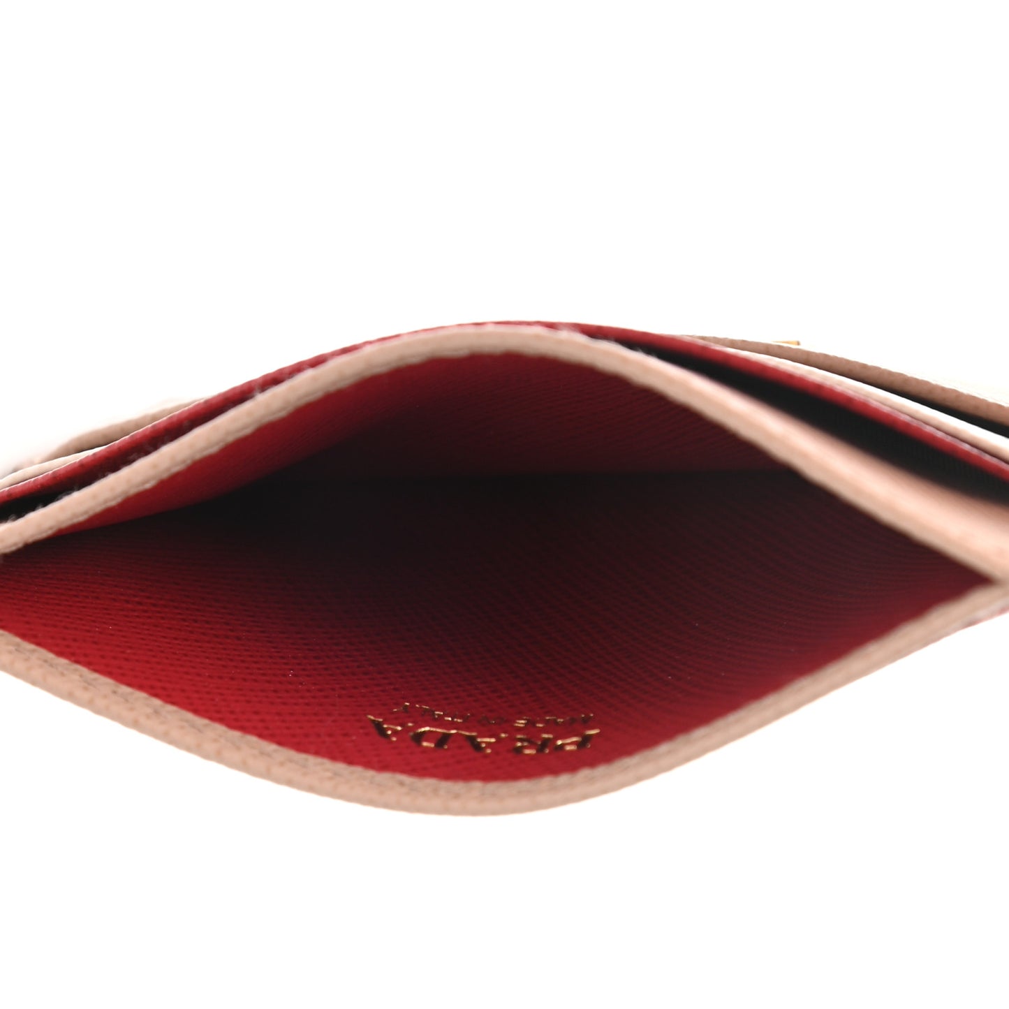 Saffiano Card Holder Powder Pink Fiery Red