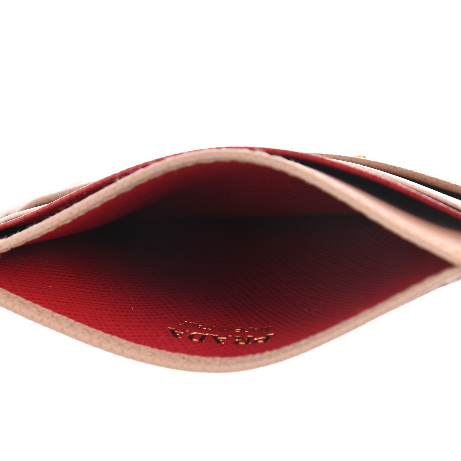 Prada Saffiano Card Holder Powder Pink Fiery Red 6 of 8