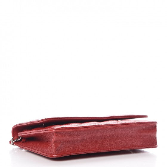 Chanel Caviar Quilted Wallet on Chain WOC Red 4 of 10