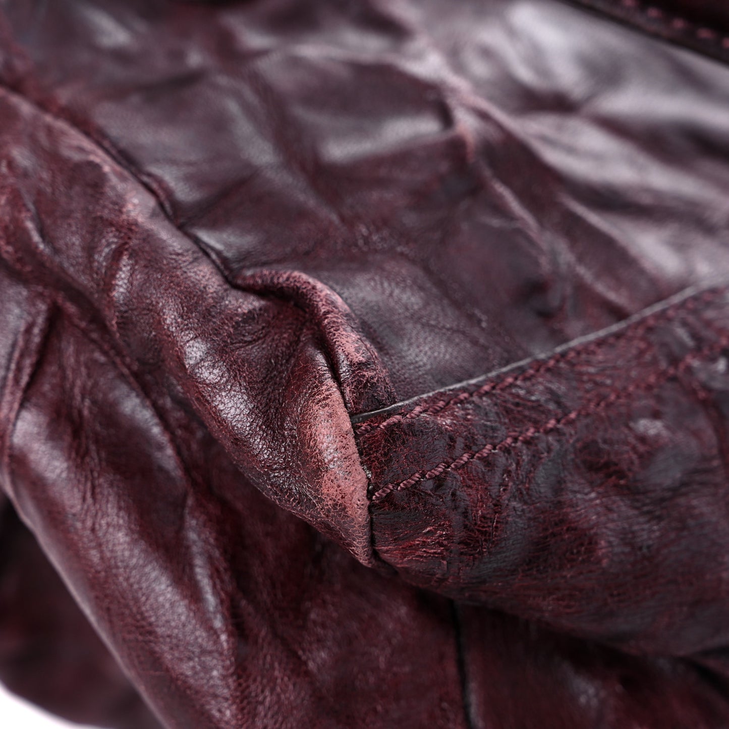 Tumbled Sheepskin Small Pandora Oxblood