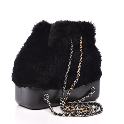Chanel Shearling Small Gabrielle Backpack Black 3 of 11
