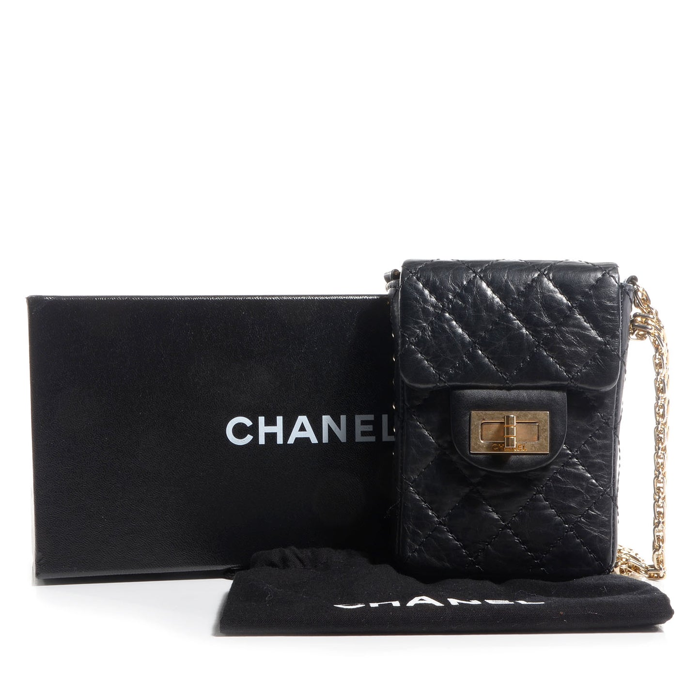 Aged Calfskin 2.55 Reissue Phone Case Black