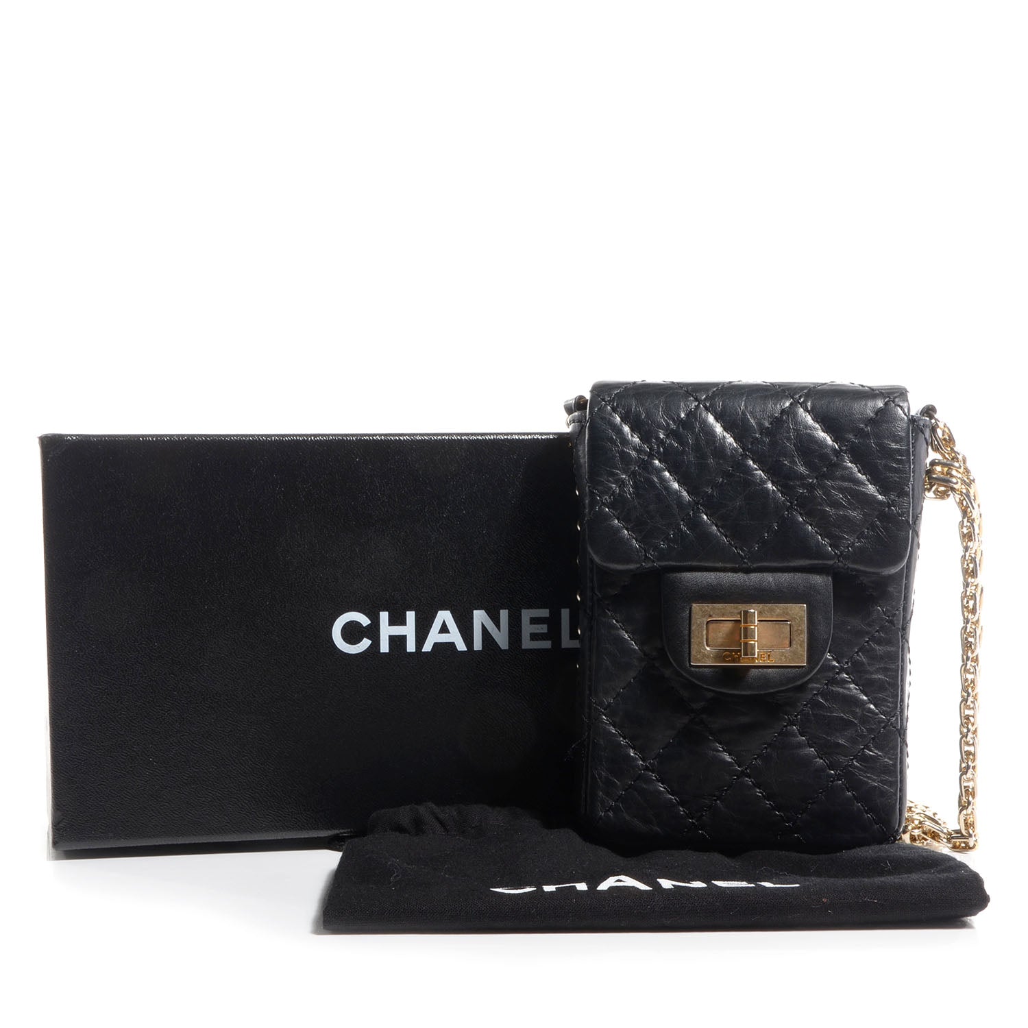 Chanel Aged Calfskin 2.55 Reissue Phone Case Black 10 of 10