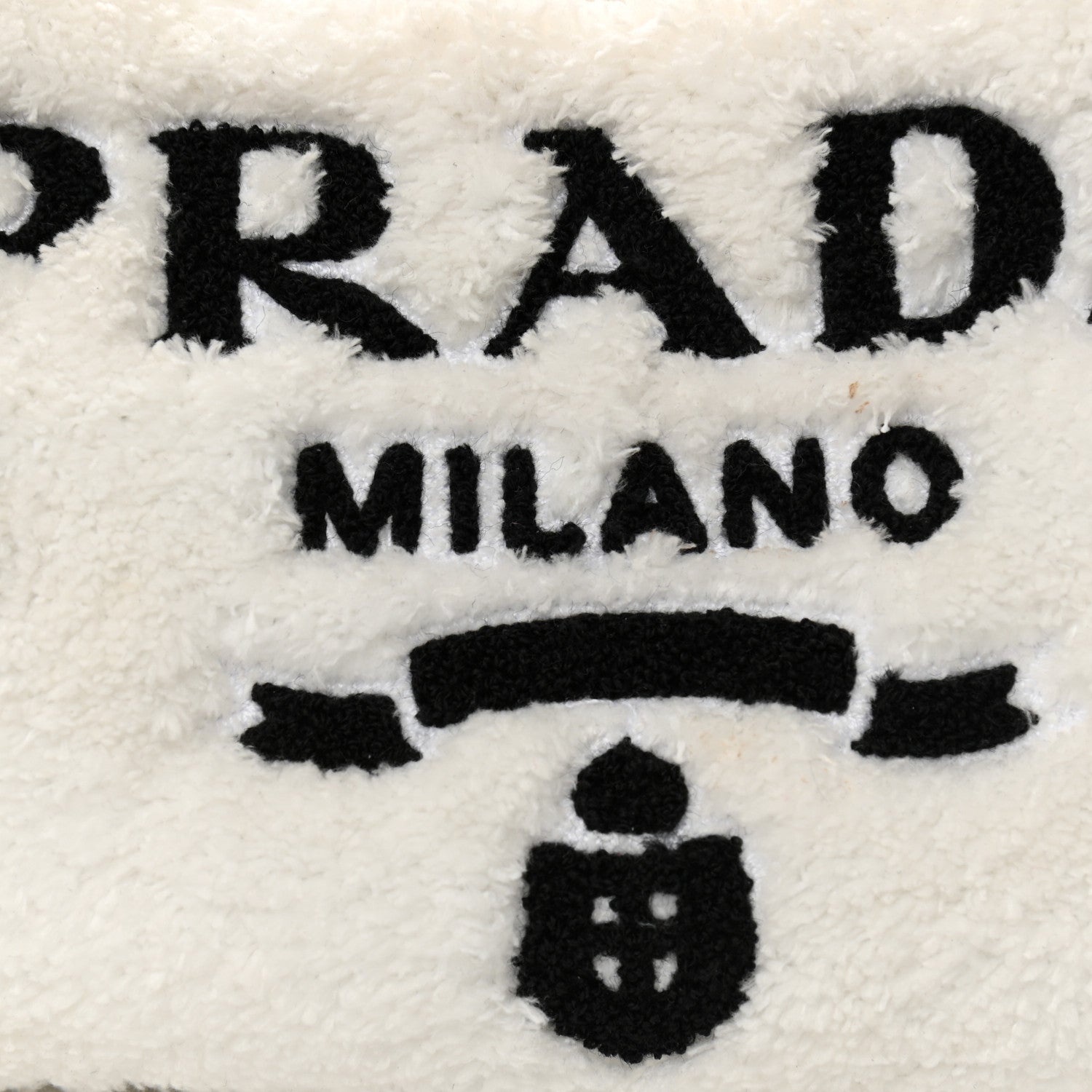 Prada Terry Cloth Mini Re-Edition 2000 Bag White Black 8 of 10