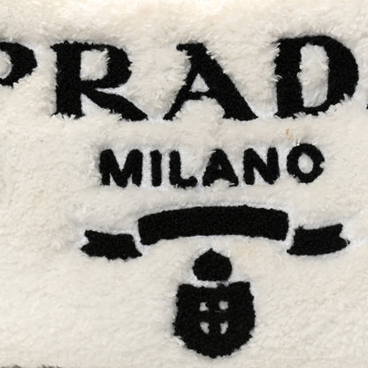 Prada Terry Cloth Mini Re-Edition 2000 Bag White Black 8 of 10