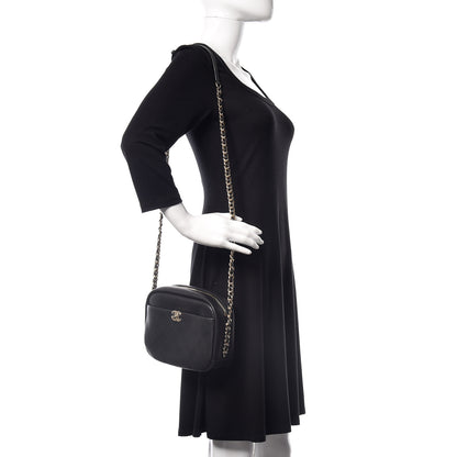 Chanel Goatskin Quilted Large Casual Trip Camera Case Bag Black 2 of 10