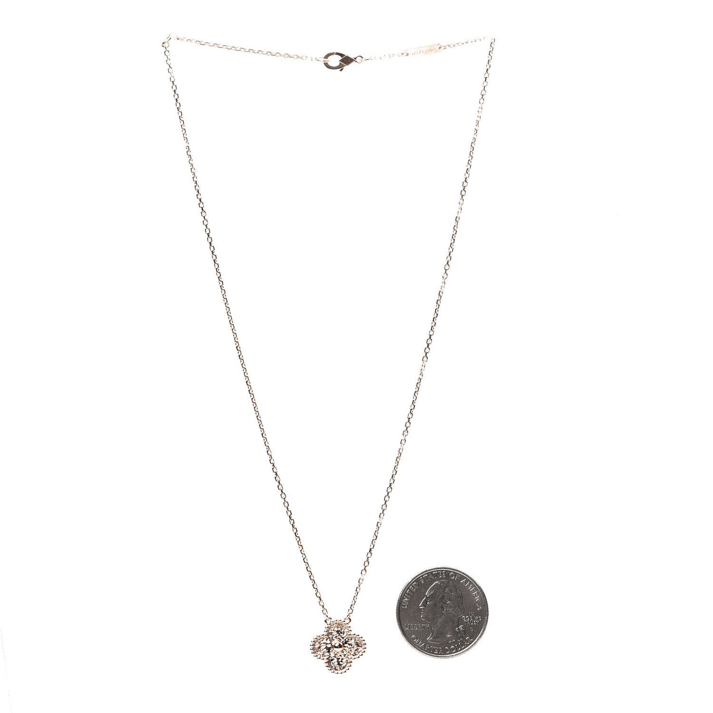 18K Rose Gold Vintage Alhambra Pendant Necklace