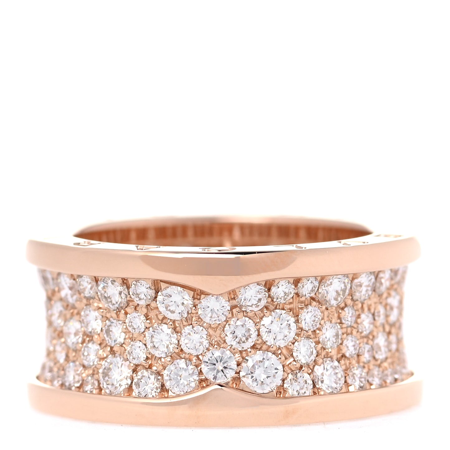 18K Rose Gold Diamond B.Zero1 Pave Ring 54 6.75