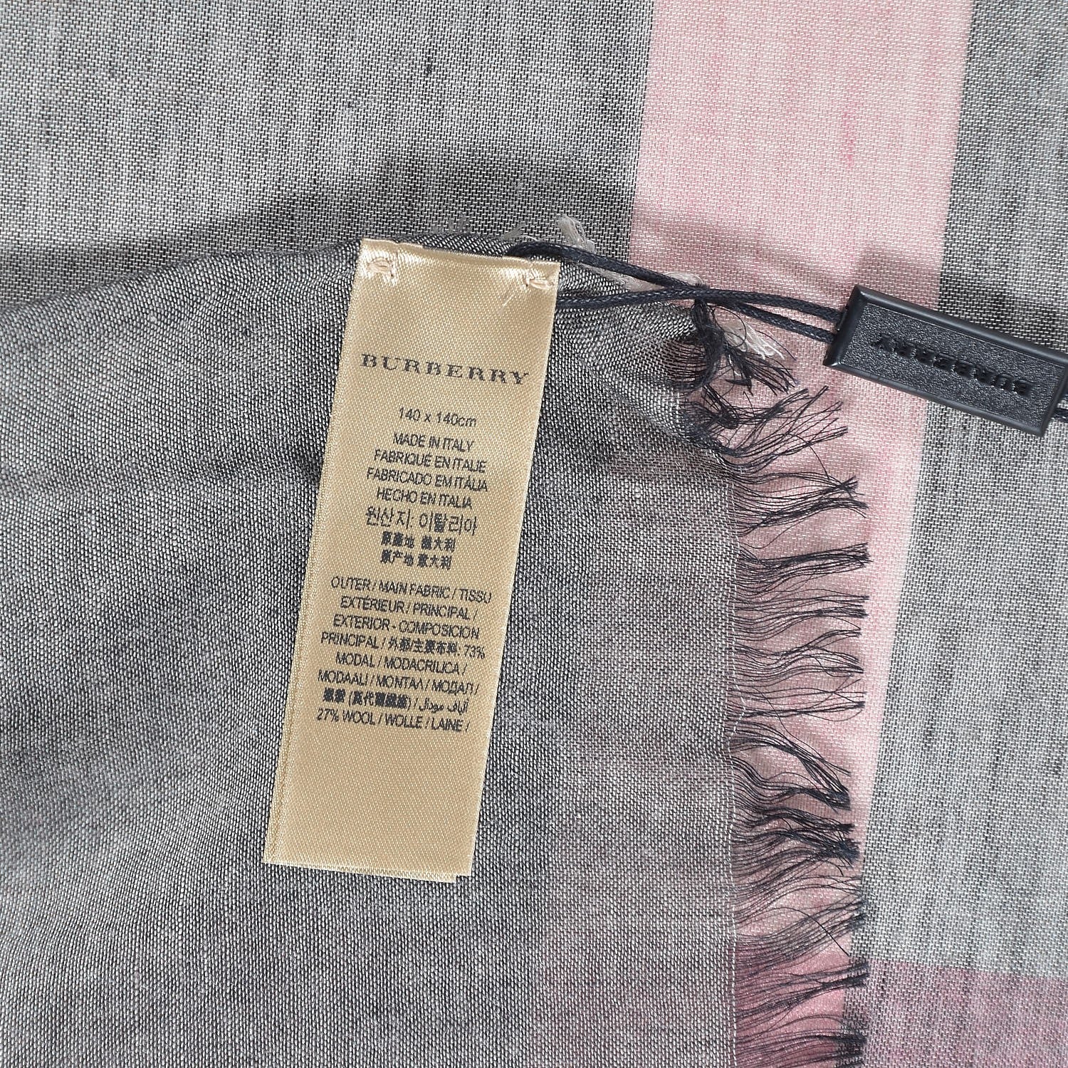 Burberry Modal Wool Giant Check Scarf Dark Trench 5 of 6