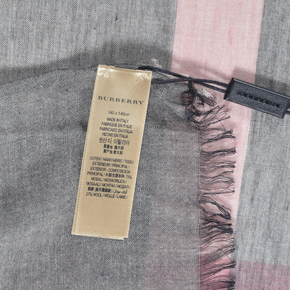 Burberry Modal Wool Giant Check Scarf Dark Trench 5 of 6