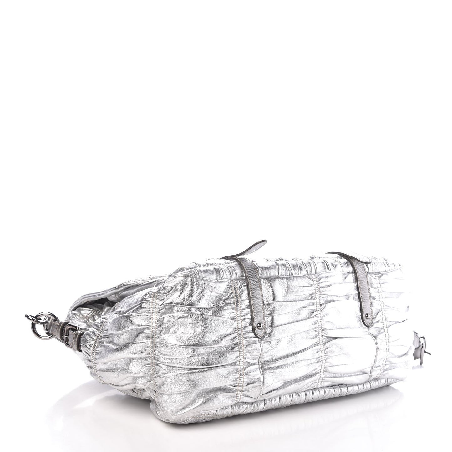 Nappa Saffiano Dressy Gaufre Messenger Argento