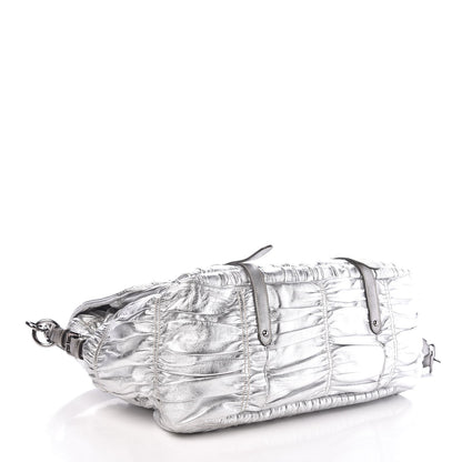 Prada Nappa Saffiano Dressy Gaufre Messenger Argento 4 of 8