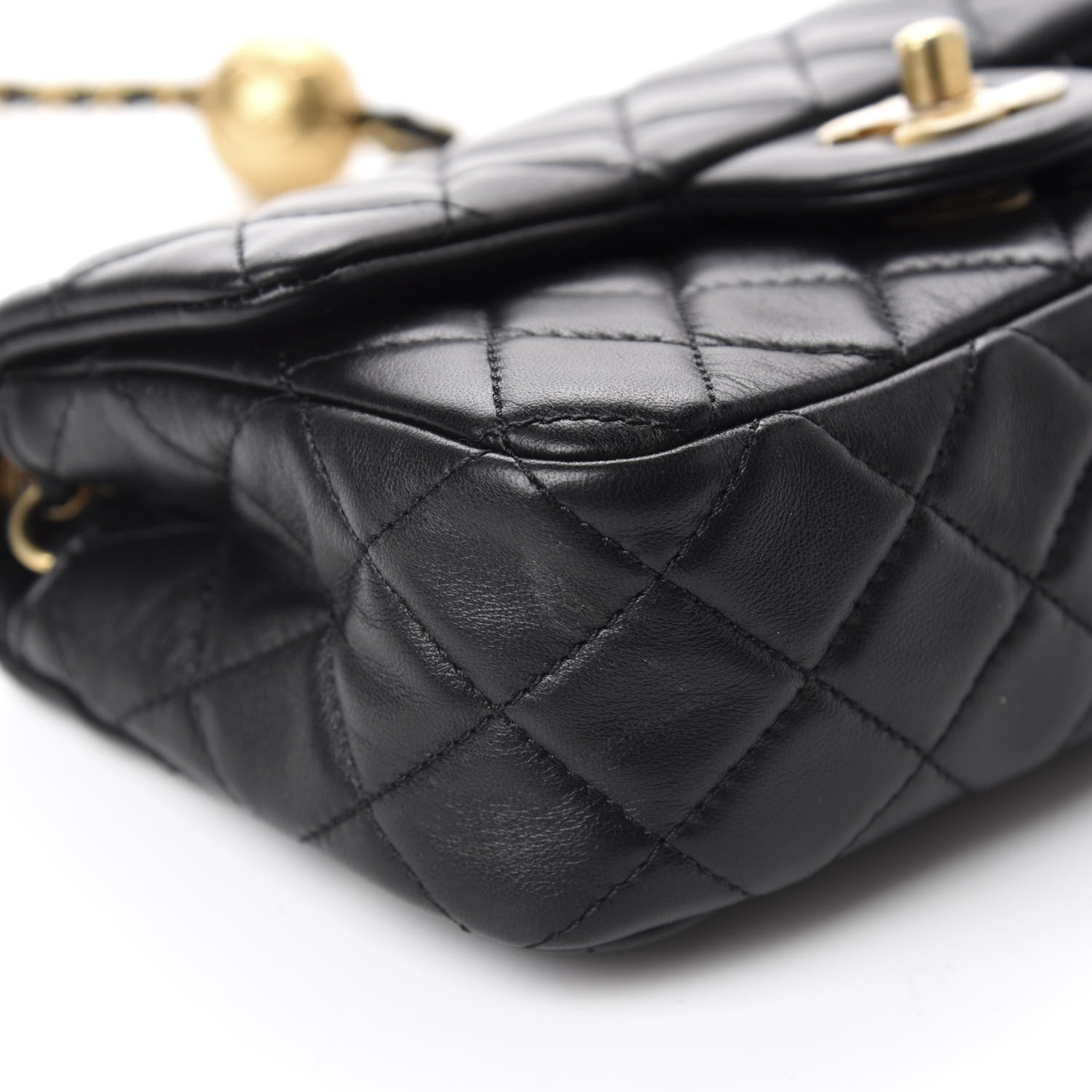 Chanel Lambskin Quilted Mini Rectangular Pearl Crush Flap Black 6 of 11
