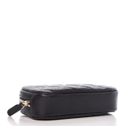 Chanel Caviar Quilted Small Curvy Pouch Cosmetic Case Black 4 of 8
