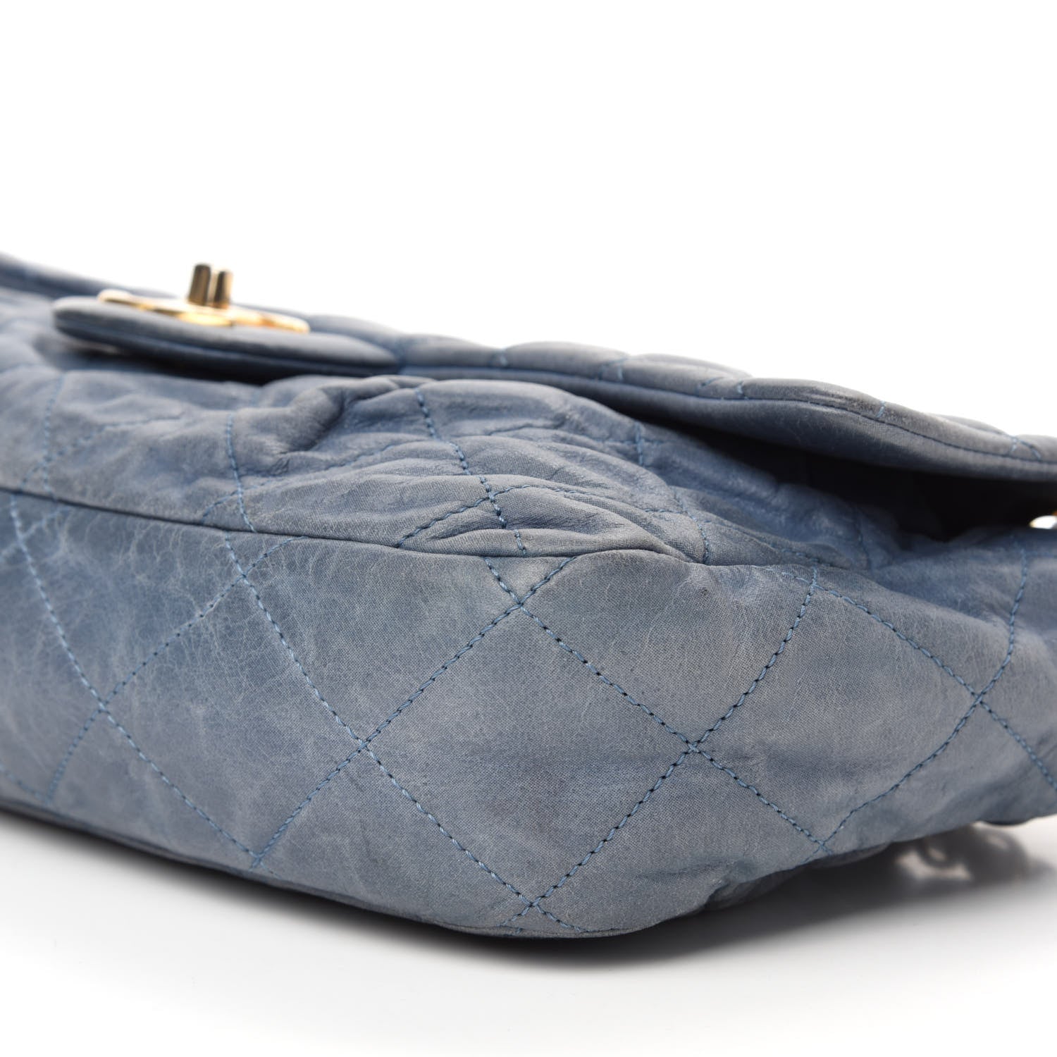 Chanel Iridescent Calfskin Large Chic Quilt Flap Dark Blue 7 of 12