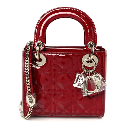 Christian Dior Patent Cannage Mini Lady Dior Red 1 of 11