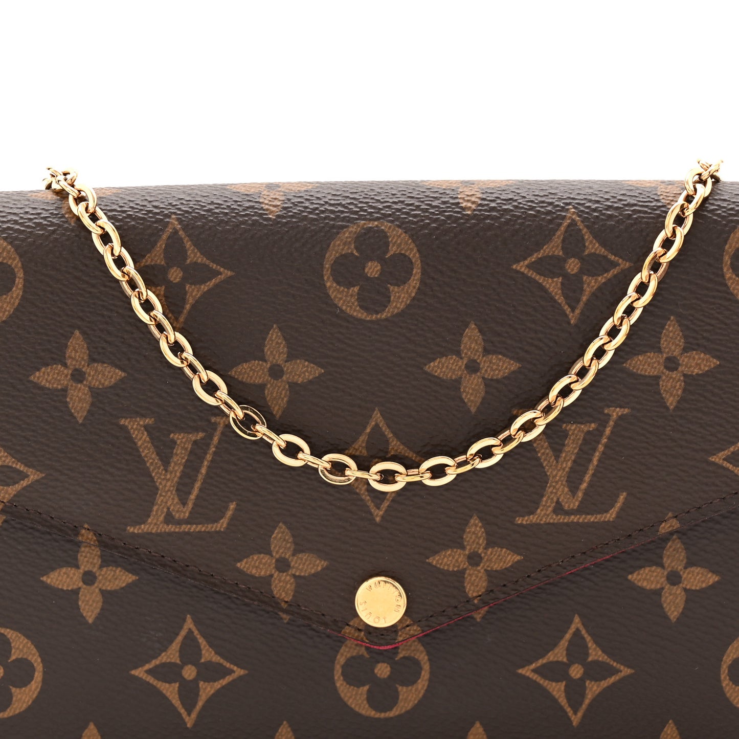 Monogram Pochette Felicie Chain Wallet Fuchsia