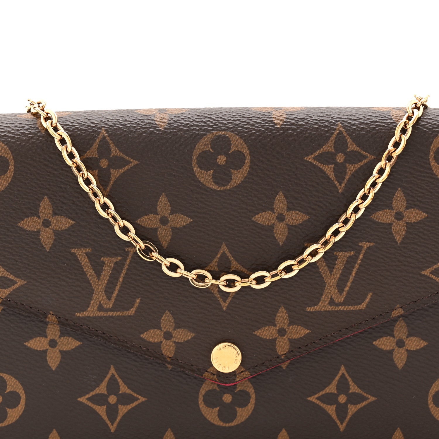 Louis Vuitton Monogram Pochette Felicie Chain Wallet Fuchsia 9 of 11