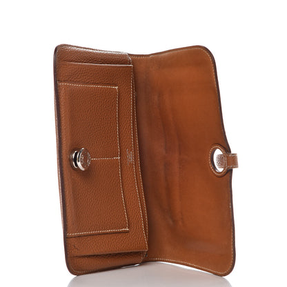 Hermes Taurillon Clemence Dogon Duo Wallet Gold 17 of 22