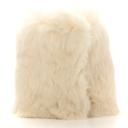 Chanel Lapin Rabbit Fur CC Bracelet White Black 3 of 5