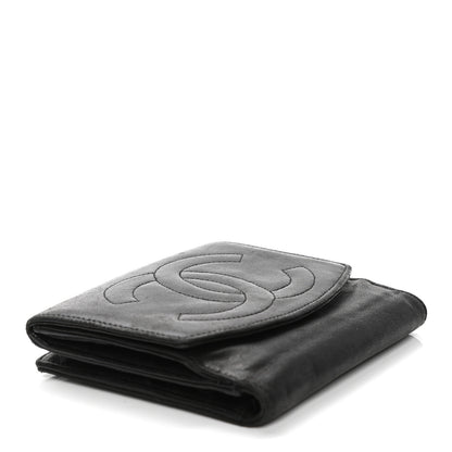 Chanel Lambskin Timeless CC Compact French Wallet Black 3 of 5