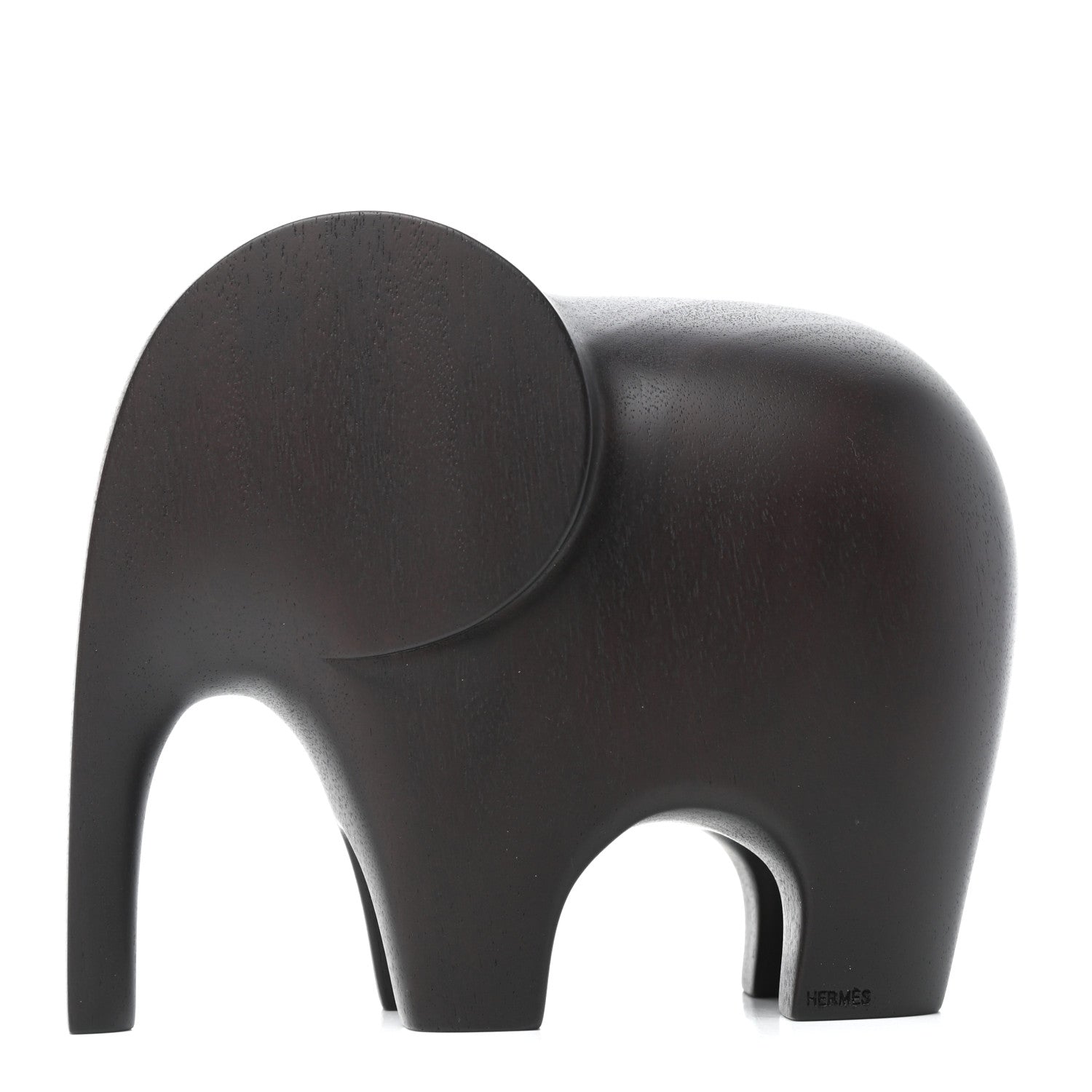 Hermes Mahogany Wood Elephant Lao Paperweight Acajou Ebenise 1 of 7