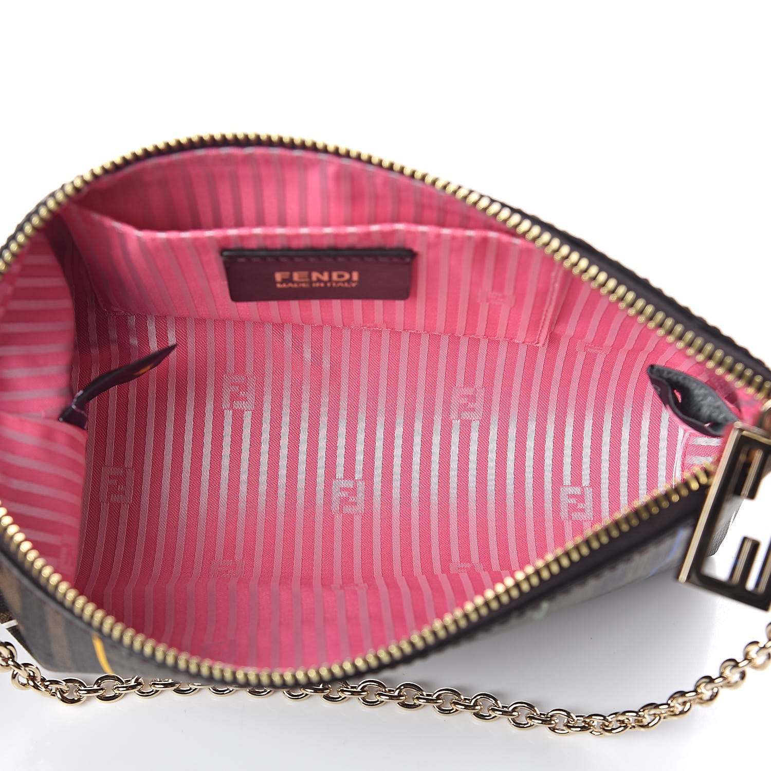 Fendi Zucca Spalmati Striped Pochette Tobacco Multicolor 5 of 9