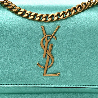 Saint Laurent Metallic Calfskin Small Monogram Sunset Chlorophille 8 of 11