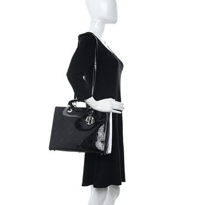 Christian Dior Patent Cannage Stitched Large Lady Dior Black 2 of 10