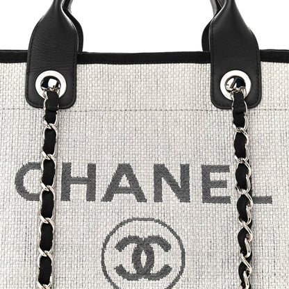 Chanel Woven Straw Raffia Medium Deauville Tote Grey 8 of 11