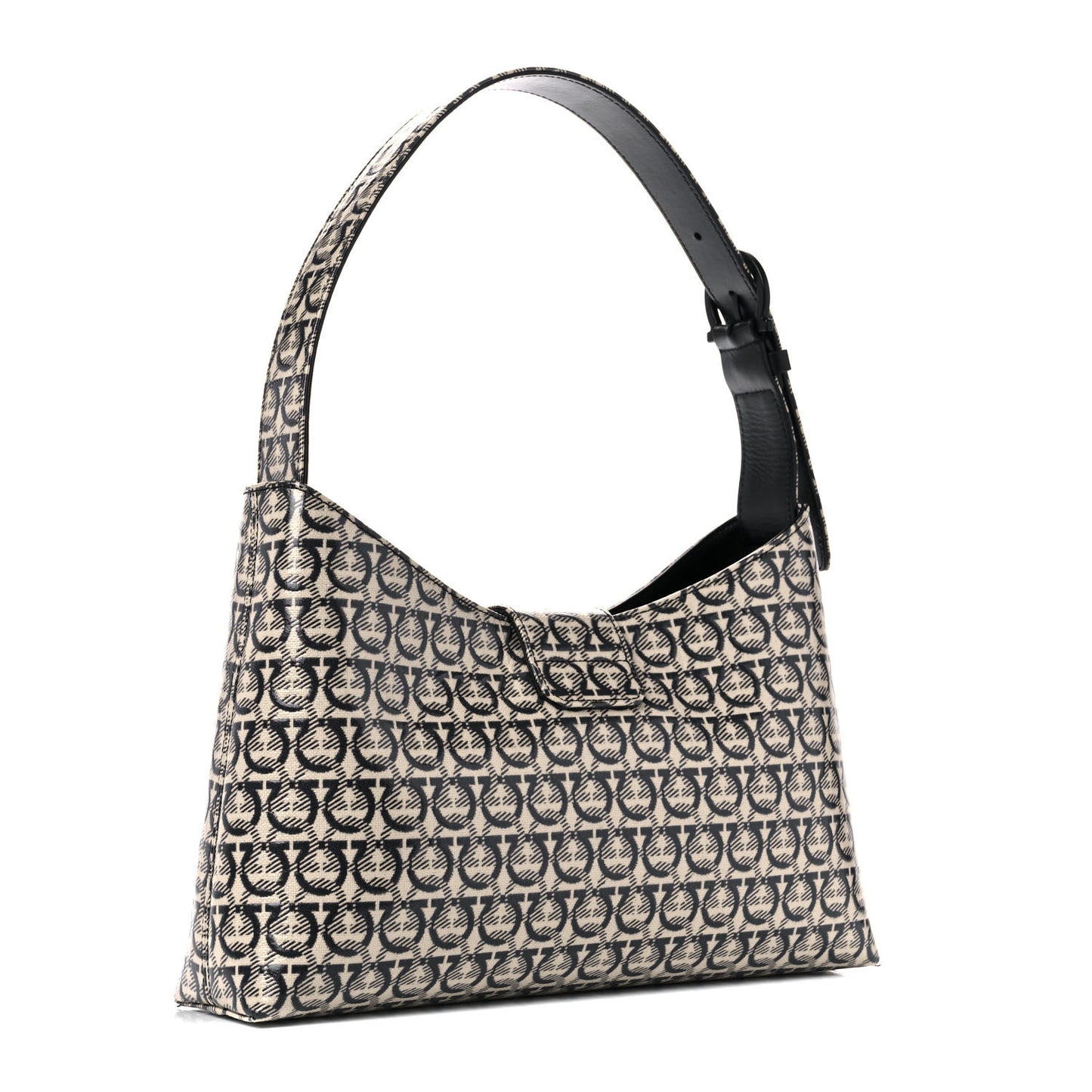 Jacquard Trifolio Shoulder Bag Beige Black