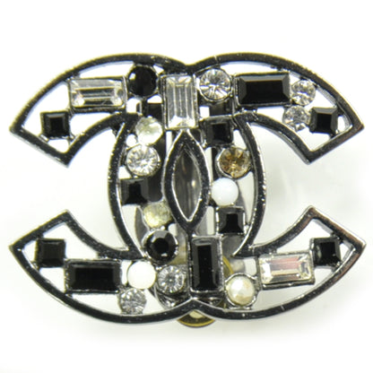 Chanel Crystal Pearl CC Clip On Earrings Silver 4 of 5