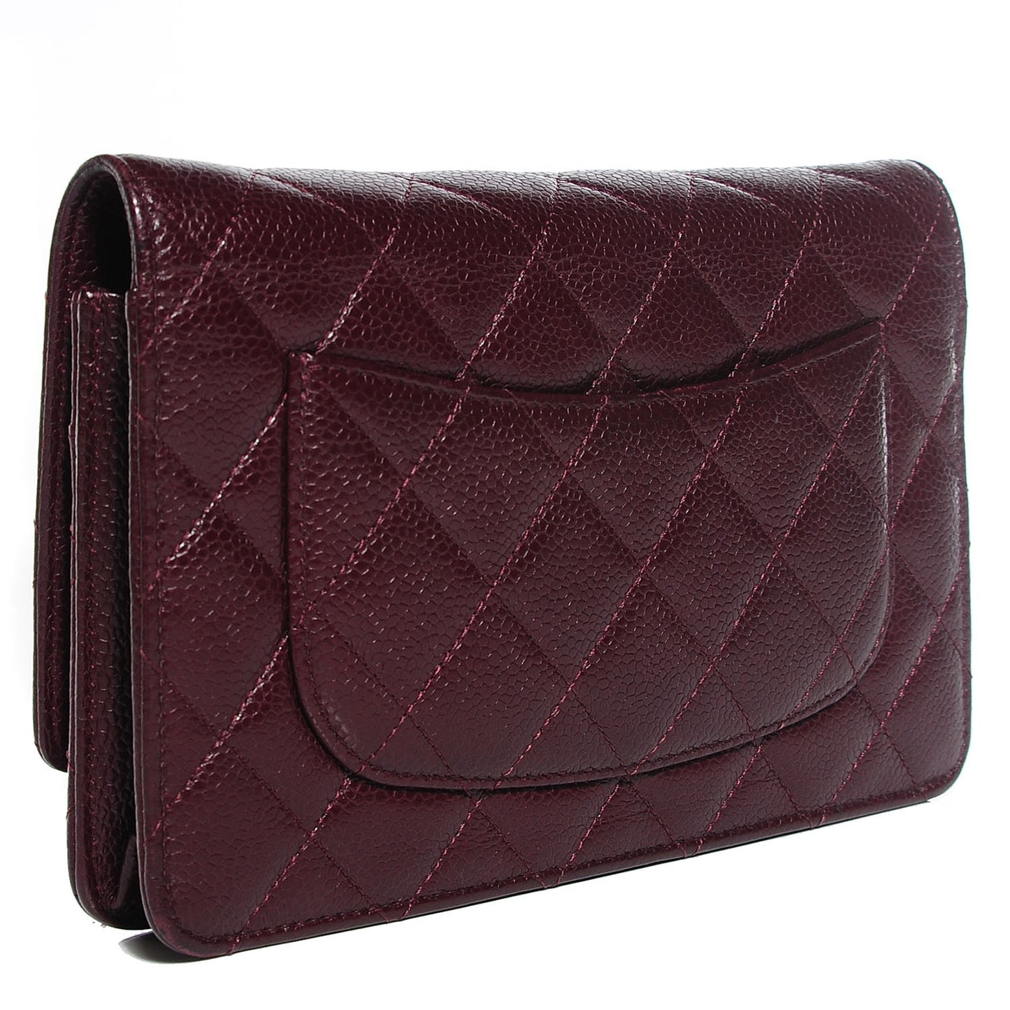 Caviar Quilted Wallet on Chain WOC Bordeaux