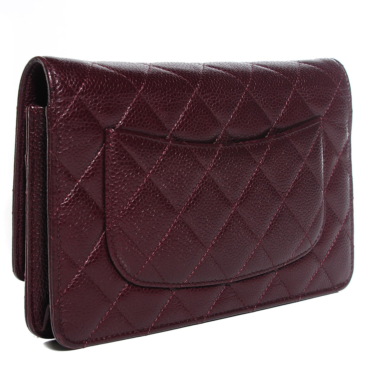 Chanel Caviar Quilted Wallet on Chain WOC Bordeaux 3 of 8